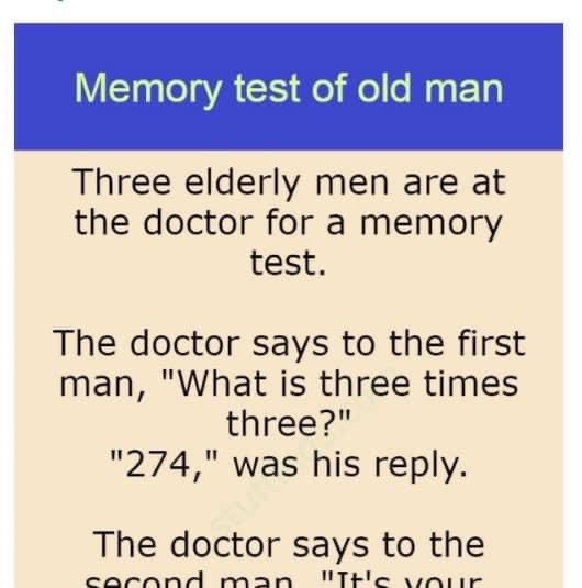 Memory test of an old man