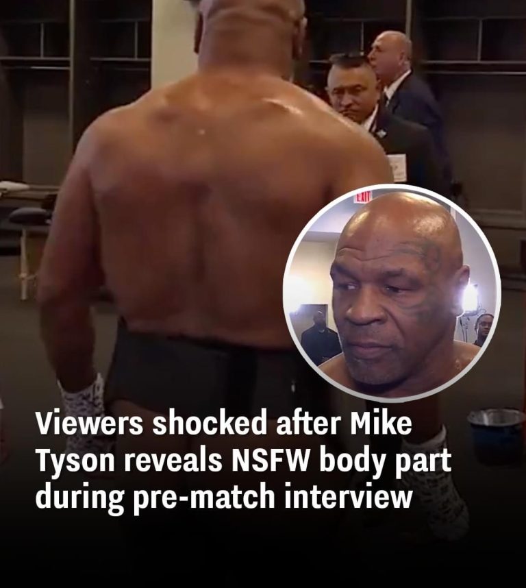 Viewers shocked after Mike Tyson reveals NSFW body part during pre-match interview