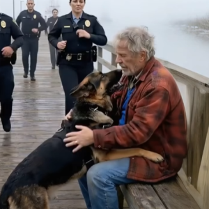 An Elderly Man Sat Alone on a Foggy Pier—Then a Police Dog Ran Straight to Him and Transformed the Moment