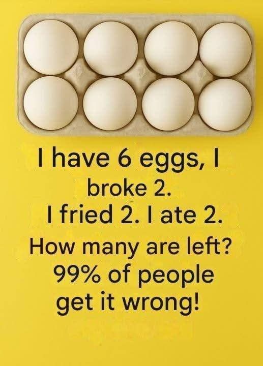 How many eggs are left? The riddle that confuses 99% of people